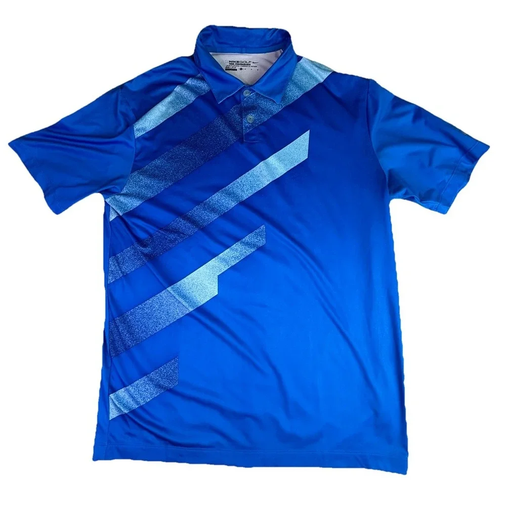 Nike‎ Golf Tour Performance Dri-Fit Polo Shirt Men's Medium Blue Short Sleeve